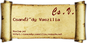 Csanády Vaszilia névjegykártya